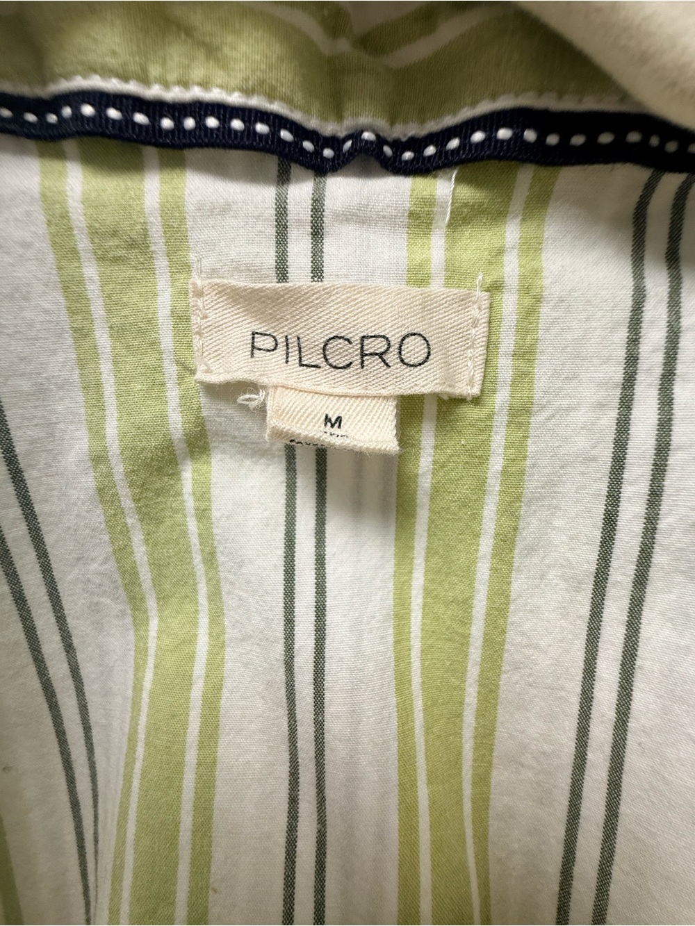 Anthropologie Pilcro Striped Button-Front Shirt Dress in Light Green and White - Picture 3 of 3